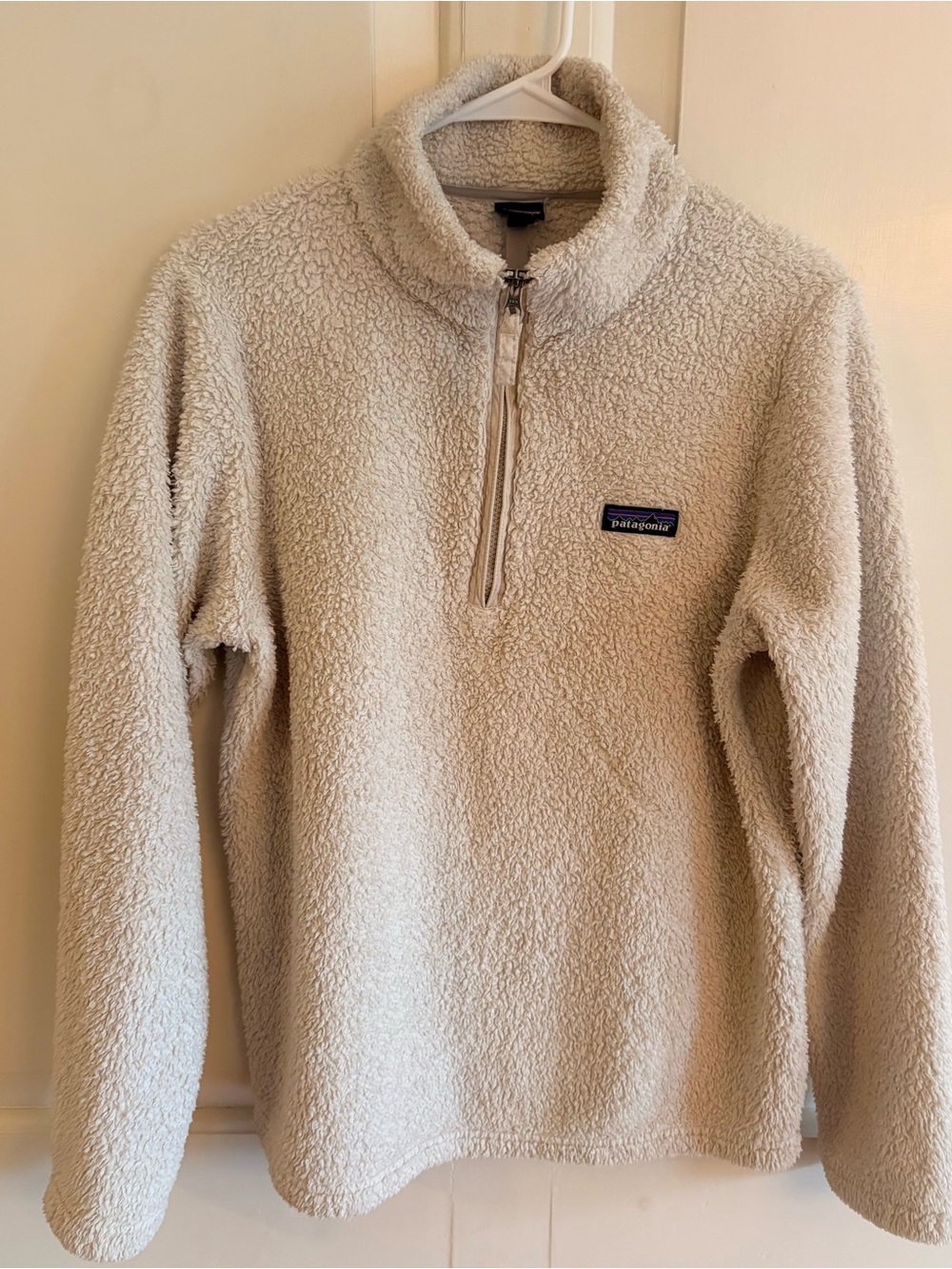 Patagonia Los Gatos Fleece Pullover Women’s L Cream Sherpa 1/4 Zip High Pile